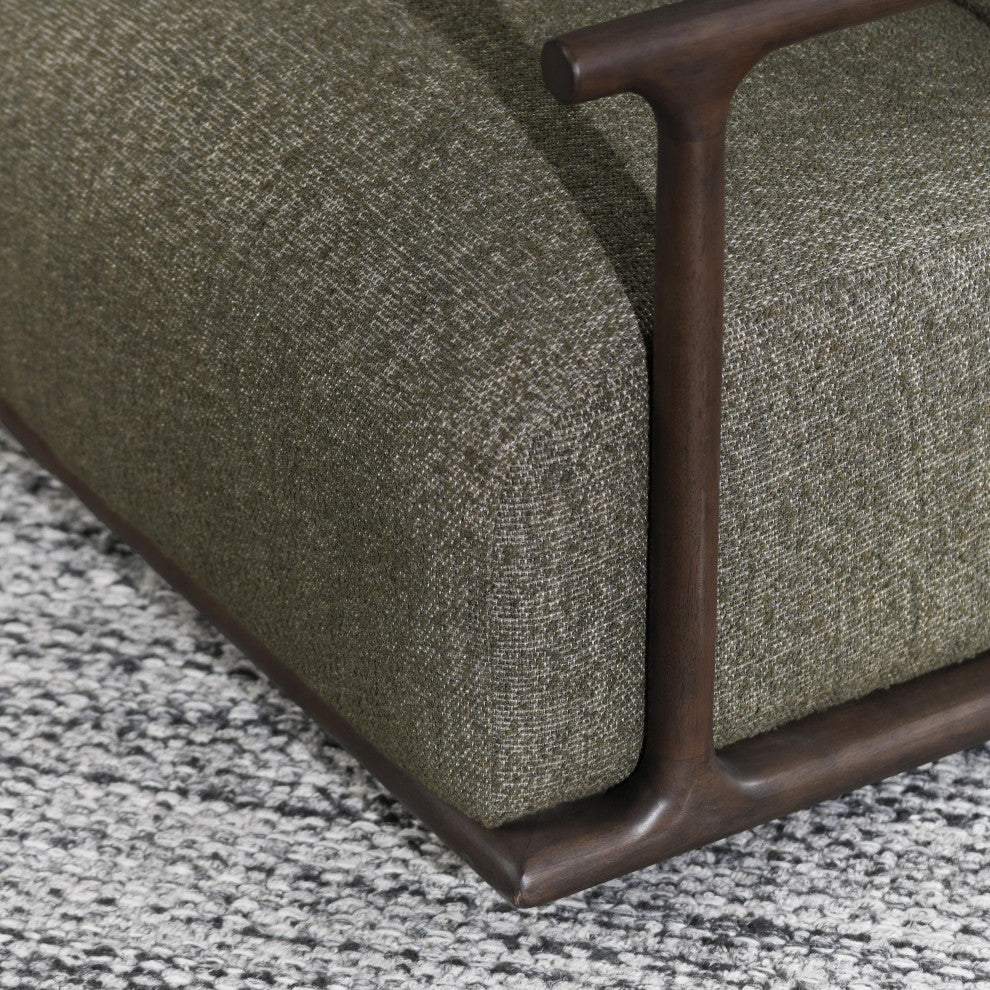 Kosas Home Lucia Green Boucle Swivel Accent Chair