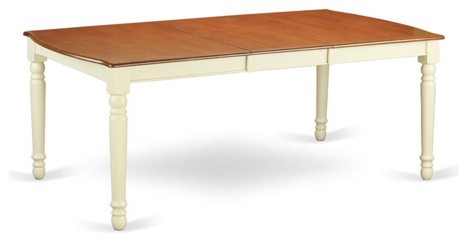 Dover Dining Room Table With 18" Butterfly Leaf, Buttermilk and Cherry Finish