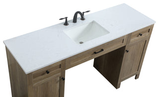 60" ADA Compliant Bathroom Vanity, Natural Oak