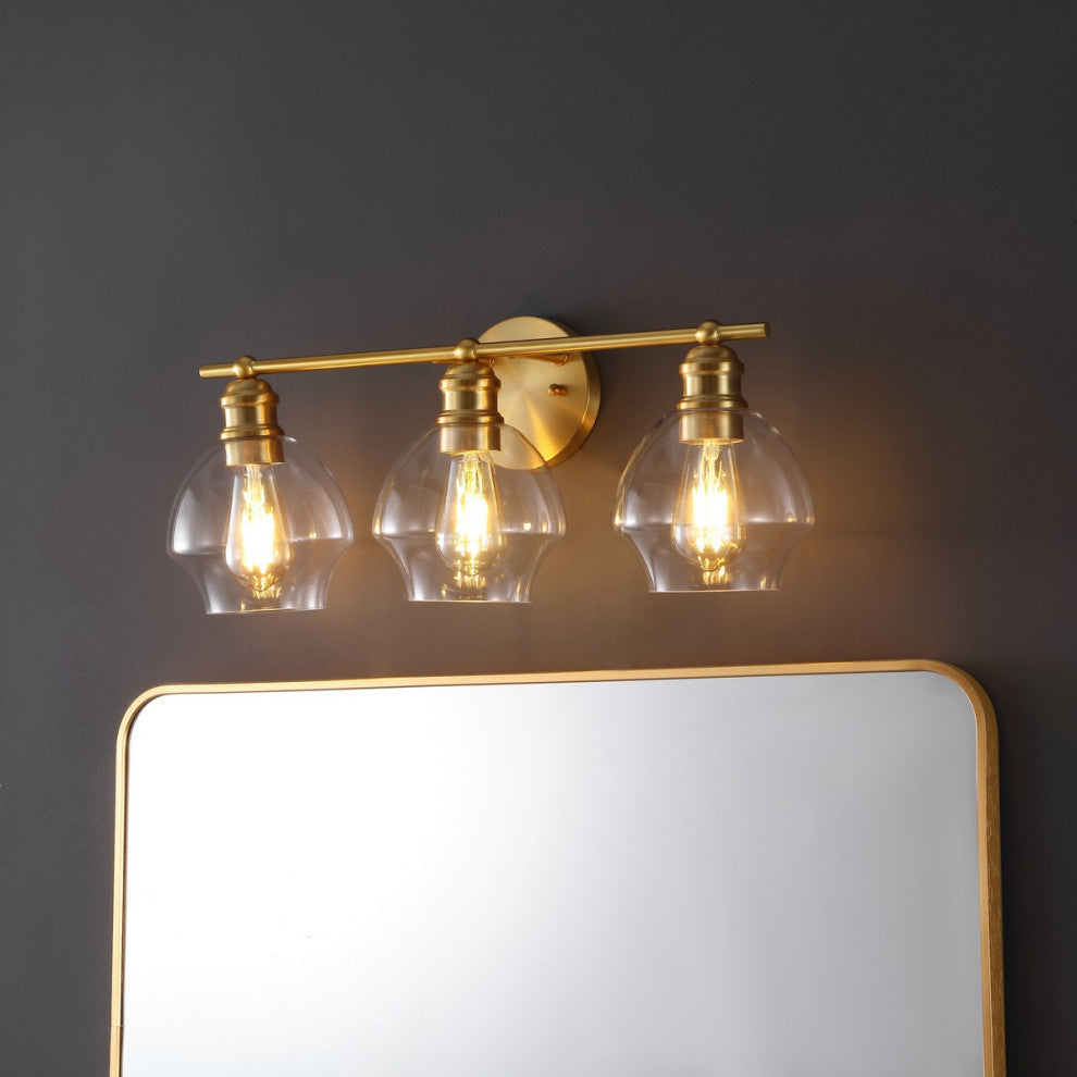 Safavieh Mylsa 3 Lt 22.5" Wall Sconce, Gold/Clear