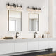 LNC Modern Matte Black Globe Clear Glass Bathroom Vanity Light, 4 Lights