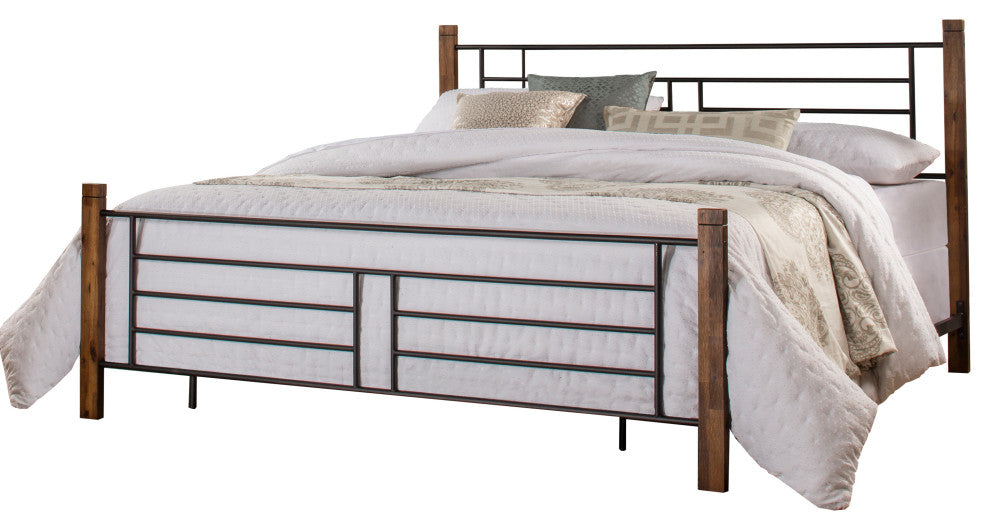 Hillsdale Raymond Metal King Bed With Wood Posts