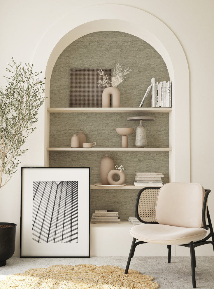 Canvas Look Peel and Stick Vinyl Wallpaper, Green, 24" X 60"