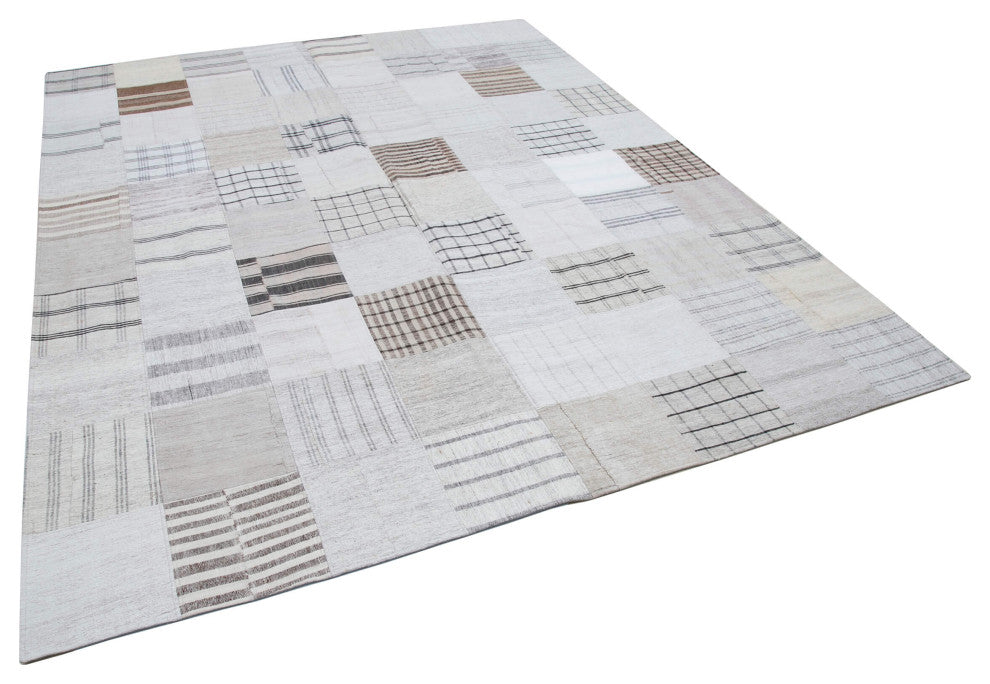 Rug N Carpet - Handmade Anatolian 8' 0'' x 9' 11'' Vintage Patchwork Kilim Rug