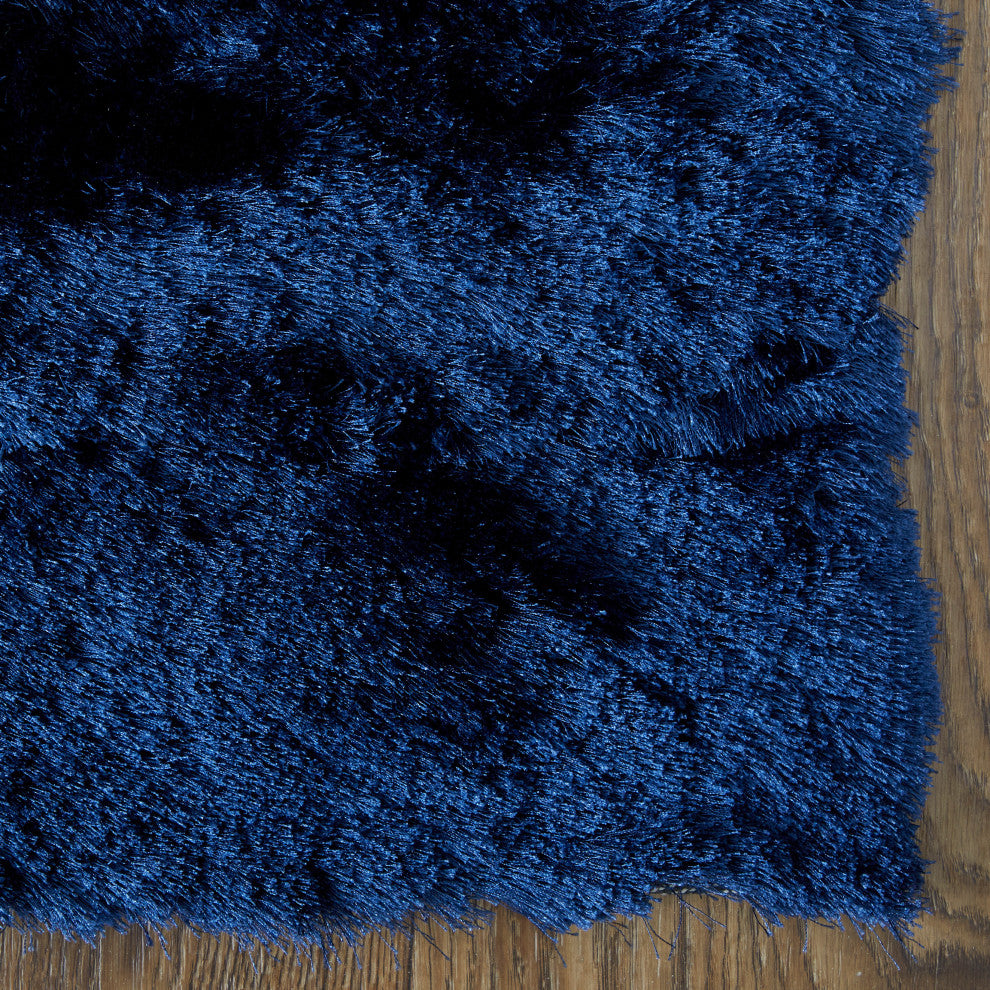 Weave & Wander Armada Plush Shag Rug, Dark Blue, 7'6"x9'6"
