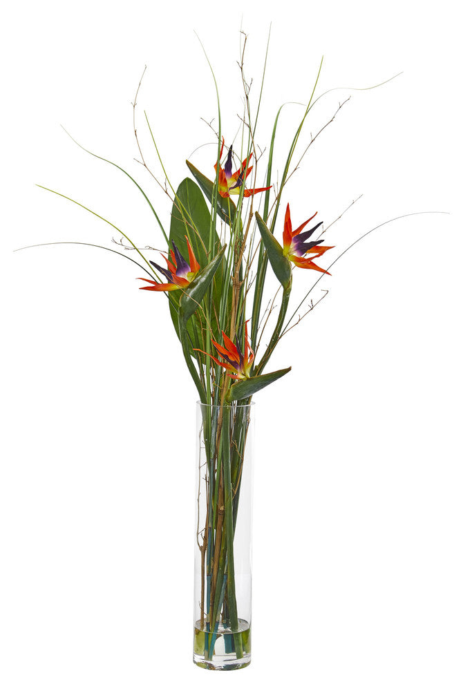 Nearly Natural Bird of Paradise And Greens Artificial Arrangement
