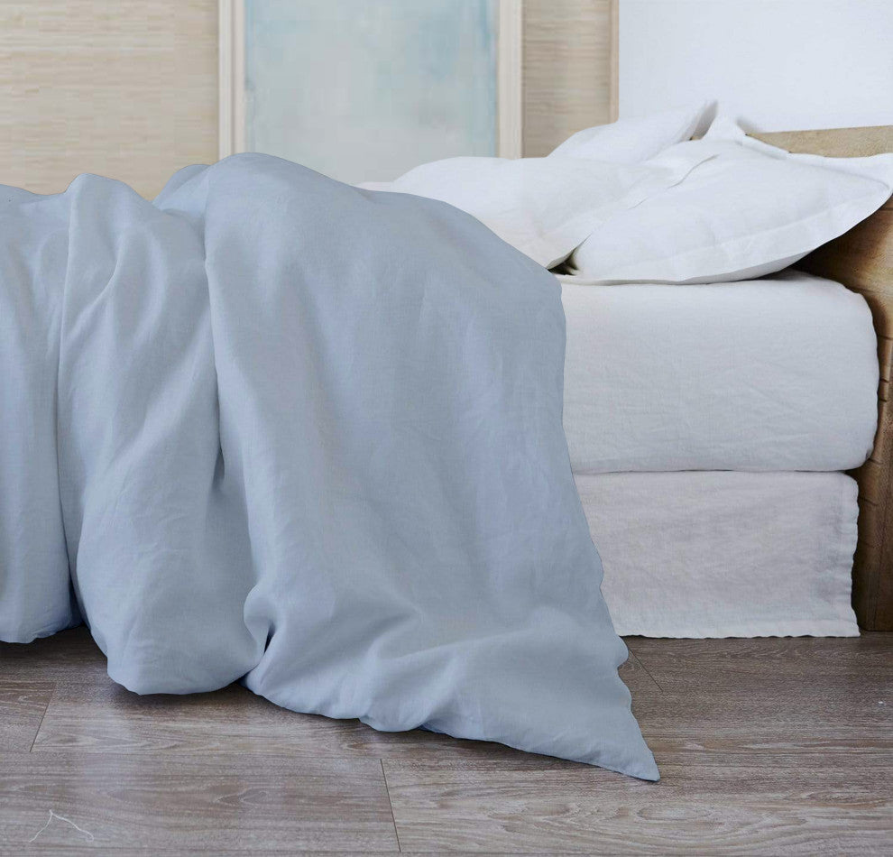 Organic Cotton Duvet Cover, Light Blue, Queen, 88"x92"