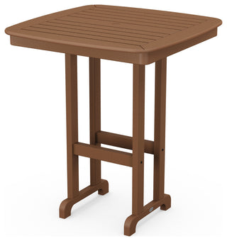 Polywood Nautical 37" Bar Table, Teak