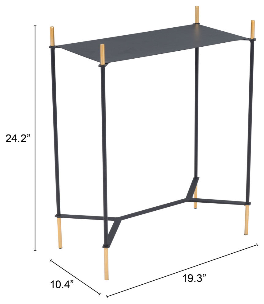 Austin Side Table Black & Gold