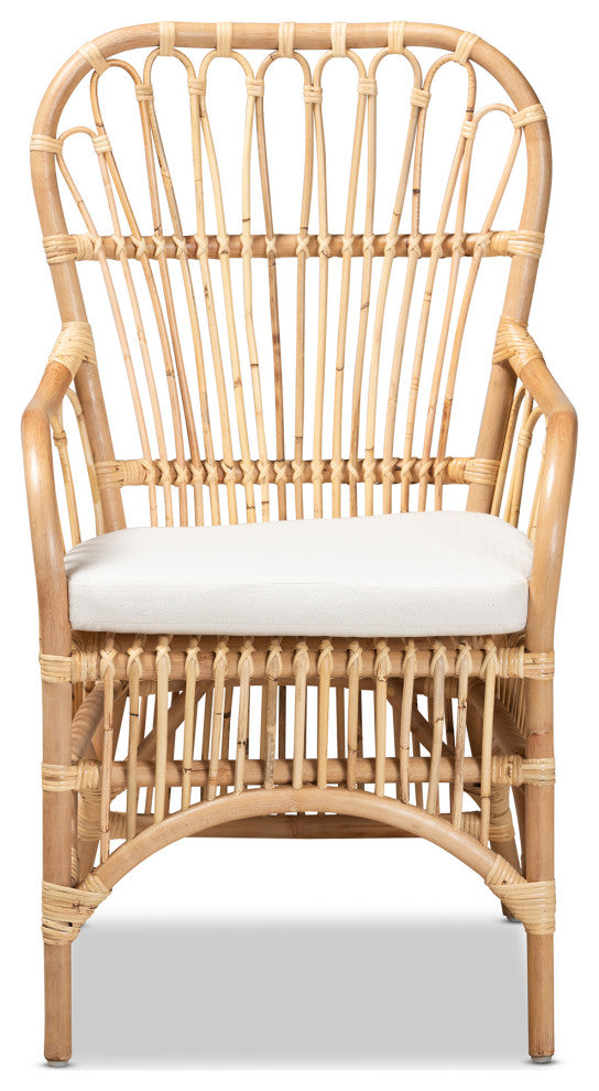 Aya Modern Natural Finished Rattan Armchair
