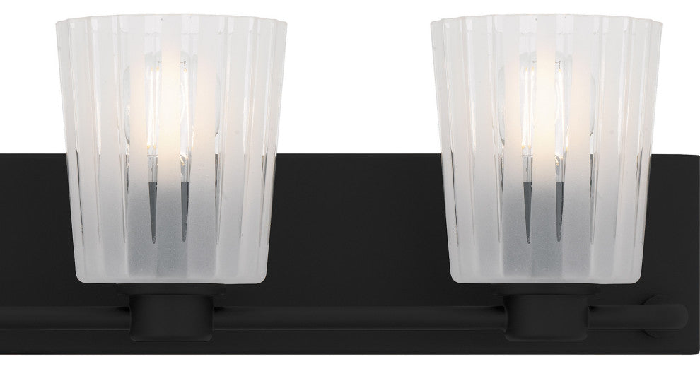 Quoizel RAY8632 Gray 4 Light 32"W Vanity Light - Matte Black