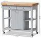 Hayward Coastal, Farmhouse Light Gray Wood Kitchen Cart