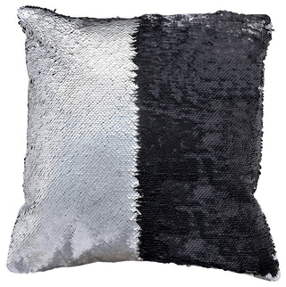 Decorative Mermaid Throw Pillow, Matte Silver/Matte Black, 14"x14"