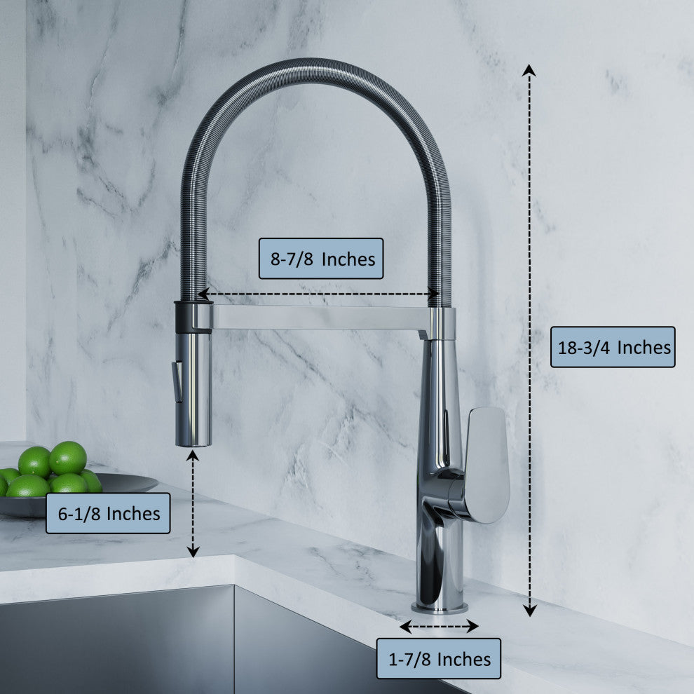 Dowell 8002/016 Series Single Handle Kitchen Faucet/Sprayer Chrome