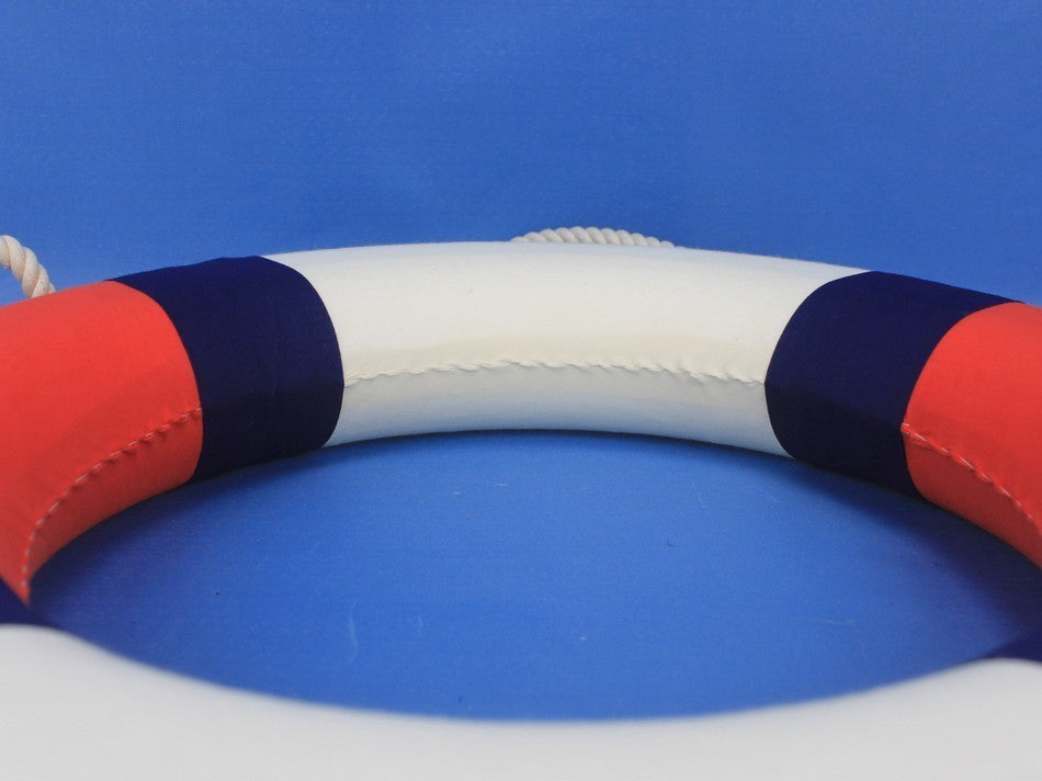 Lifering Life Preserver Decoration Nautical Bathroom Decor, White, 20", Patrioti