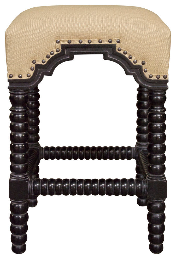 Abacus Counter Stool, Hand Rubbed Black