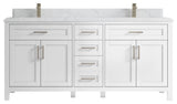 Cambridge 72 Double Sink Bath Vanity in White 1.5" Empira Quartz