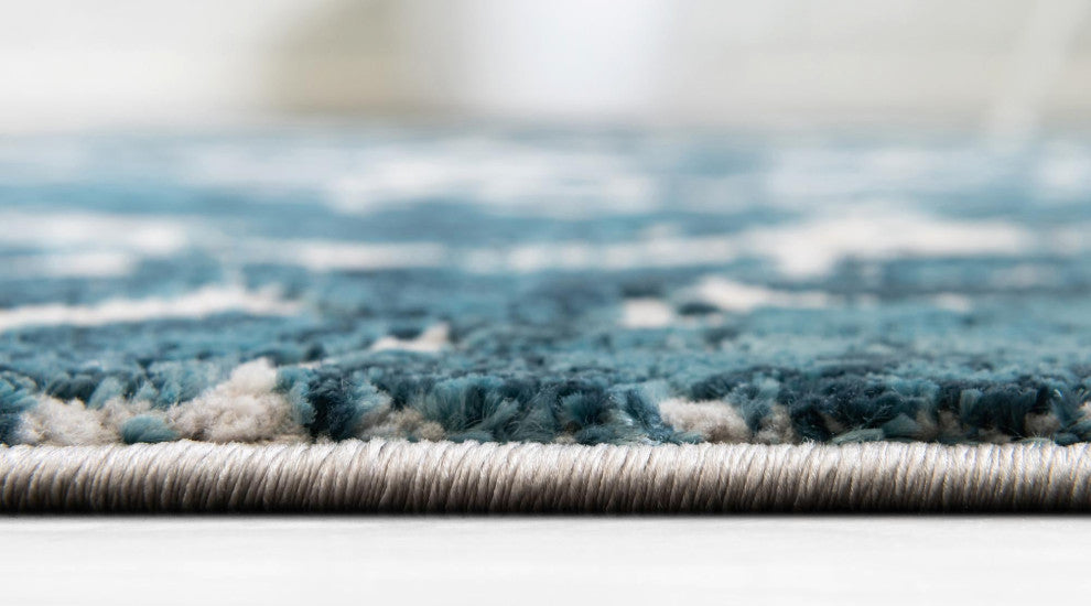 Unique Loom Oasis Breeze Area Rug, Blue, 4' 0 X 4' 0 Round