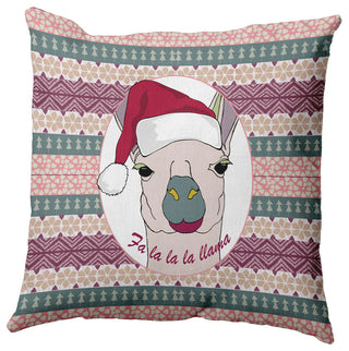 Fa La Llama Accent Pillow, White-Multi, 18"x18"