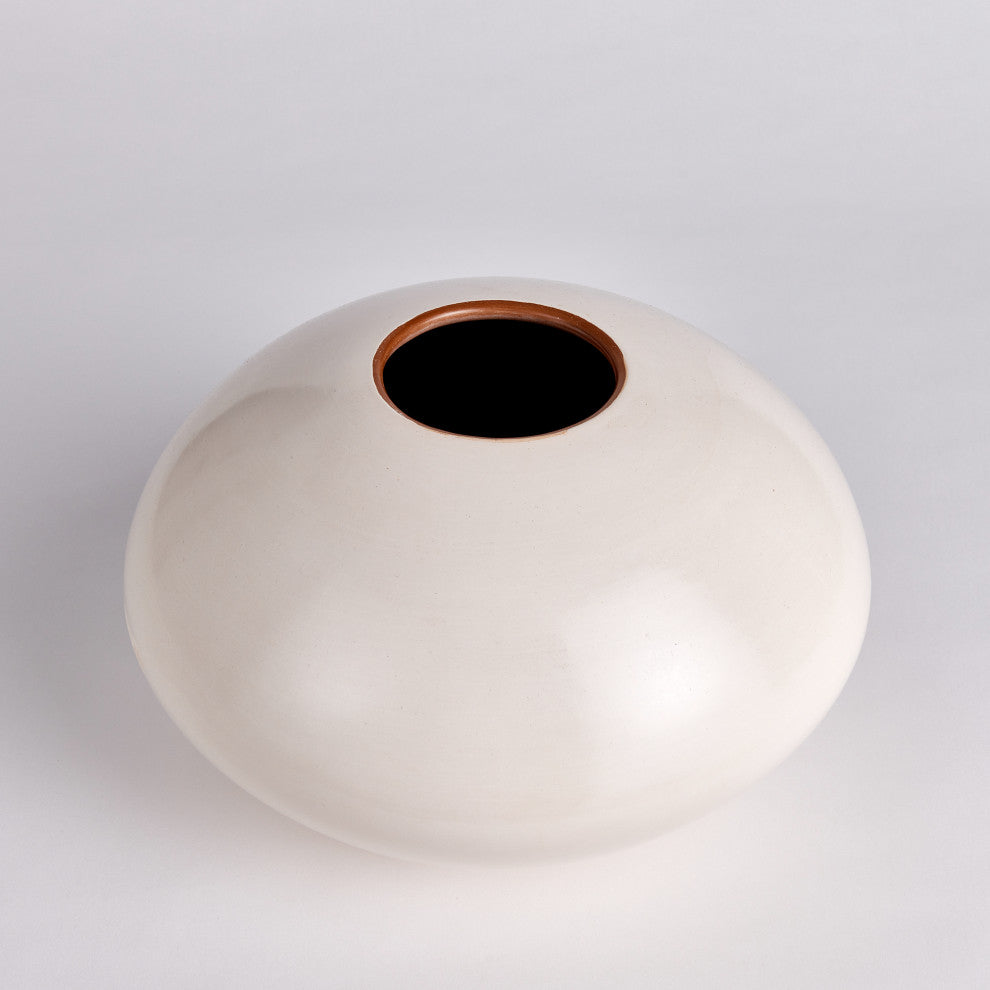 Lucela White Short Vase