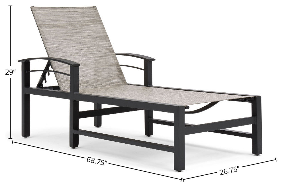 Stanford Sling Adjustable Chaise, Gray Rush