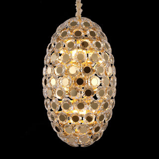 Pendant 14-Light Oval Crystal Chandelier - Gold