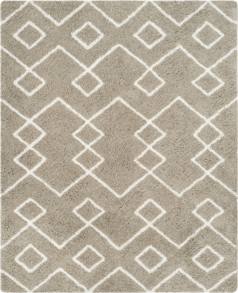 Safavieh Toronto Shag Sgt609C Rug, Silver/Ivory, 5'x8'