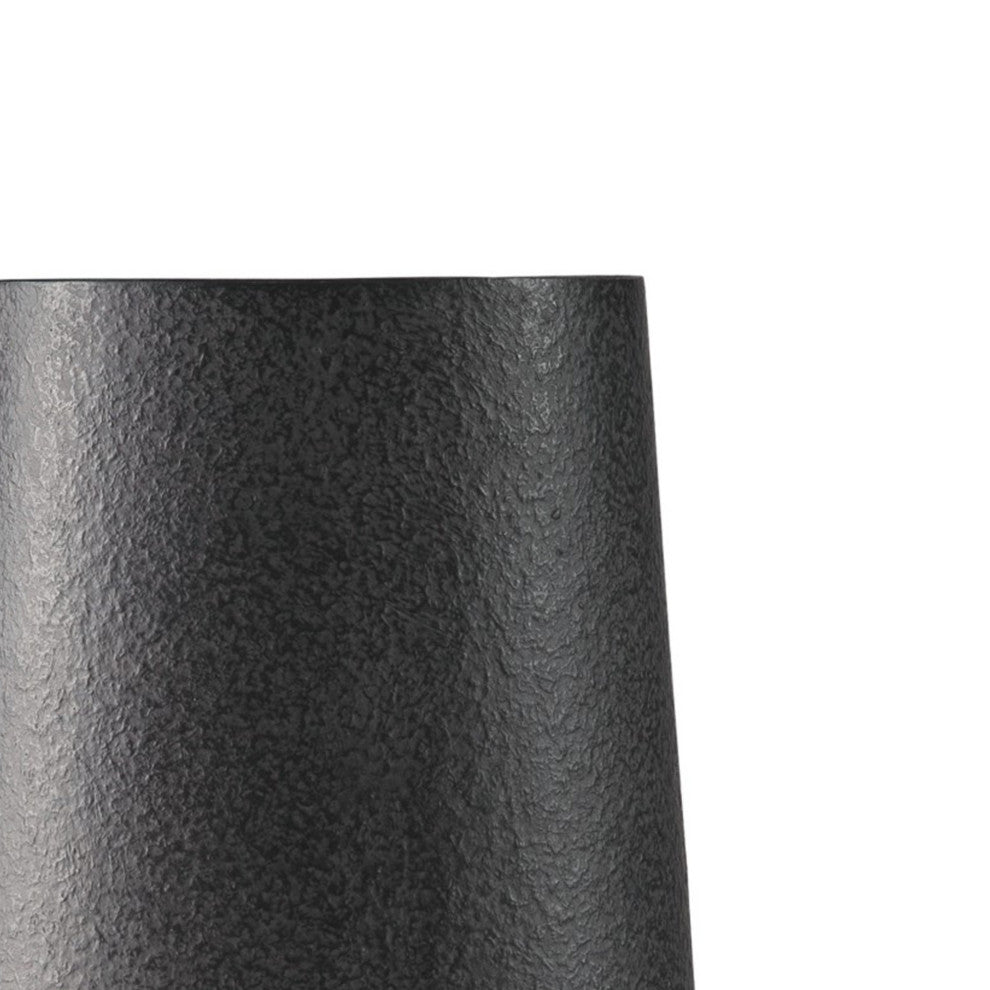 Benzara BM283067 Cylindrical Metal Vase, Subtly Textured Antique Blackened Brown