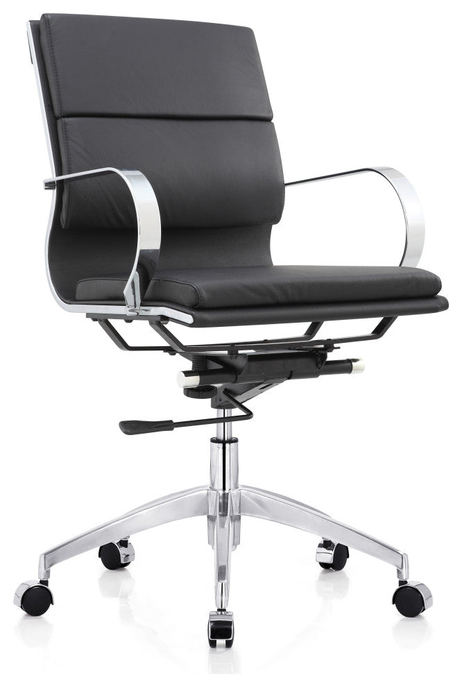 LuvModern Alera Swivel/Tilt Office Chair Soft Leather, Black