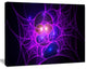 Bright Purple Fractal Cobweb, Oversized Abstract Canvas Art Print, 60x40