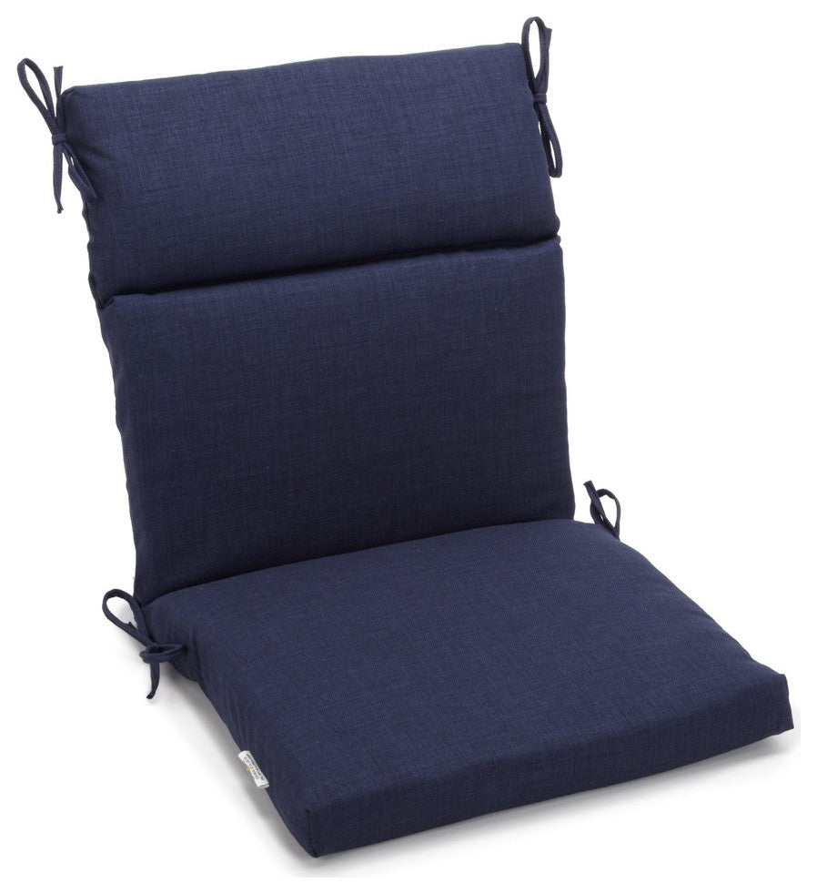 20"x42" Spun Polyester Outdoor Squared Seat/Back Chair Cushion, Azul