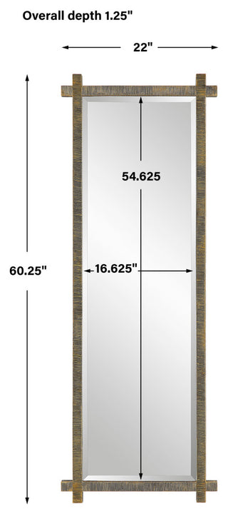 Uttermost Abanu Ribbed Gold Dressing Mirror