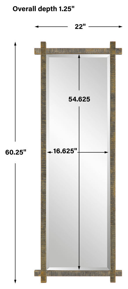 Uttermost Abanu Ribbed Gold Dressing Mirror