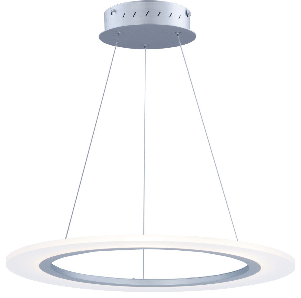 ET2 E22653-11 Saturn II 24"W LED Ring Chandelier - Matte Silver