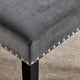 Side Dining Chair, Set of 2, Velvet, Wood, Dark Gray, Modern, Cafe Bistro