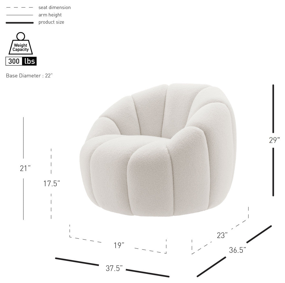 Callista Swivel Accent Chair, Monroe White