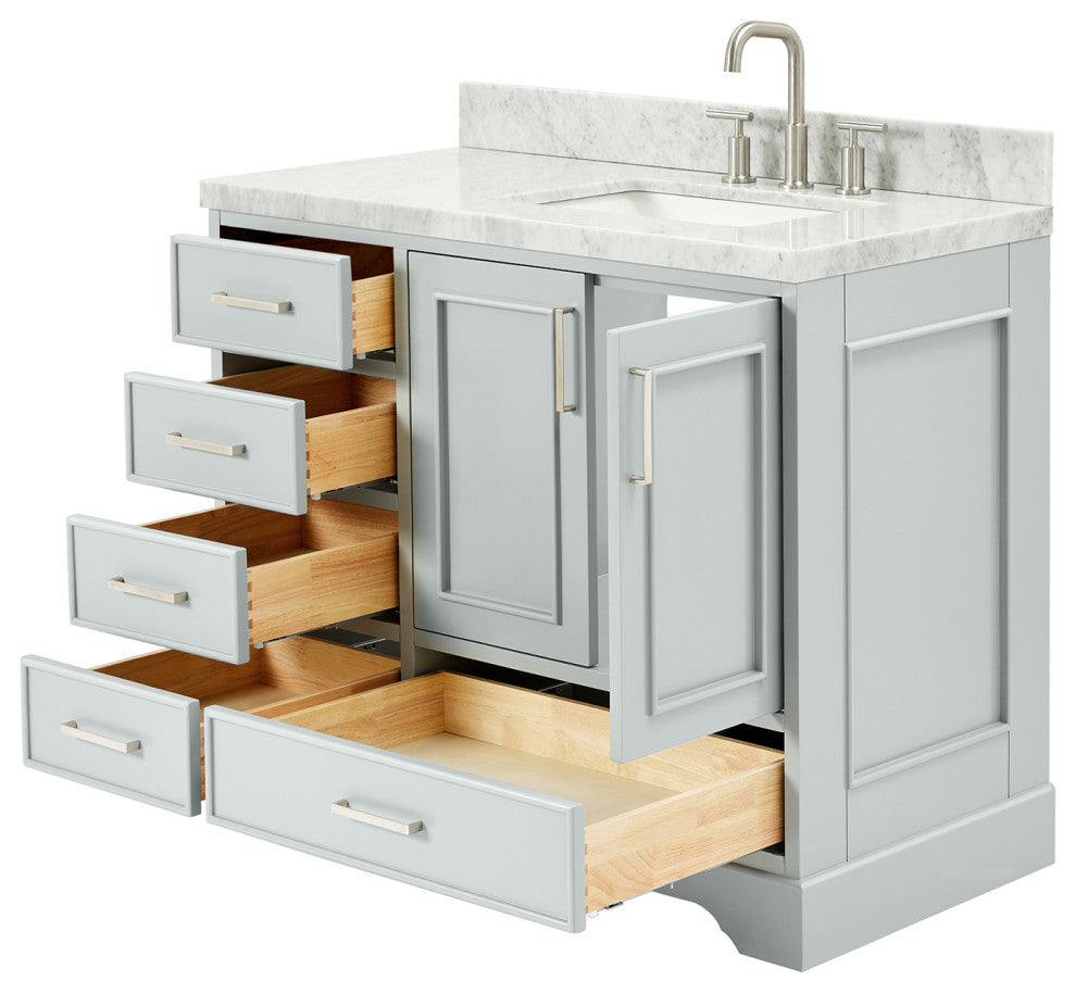 Ariel Stafford 43" Single Right Offset Rectangle Sink Bathroom Vanity
