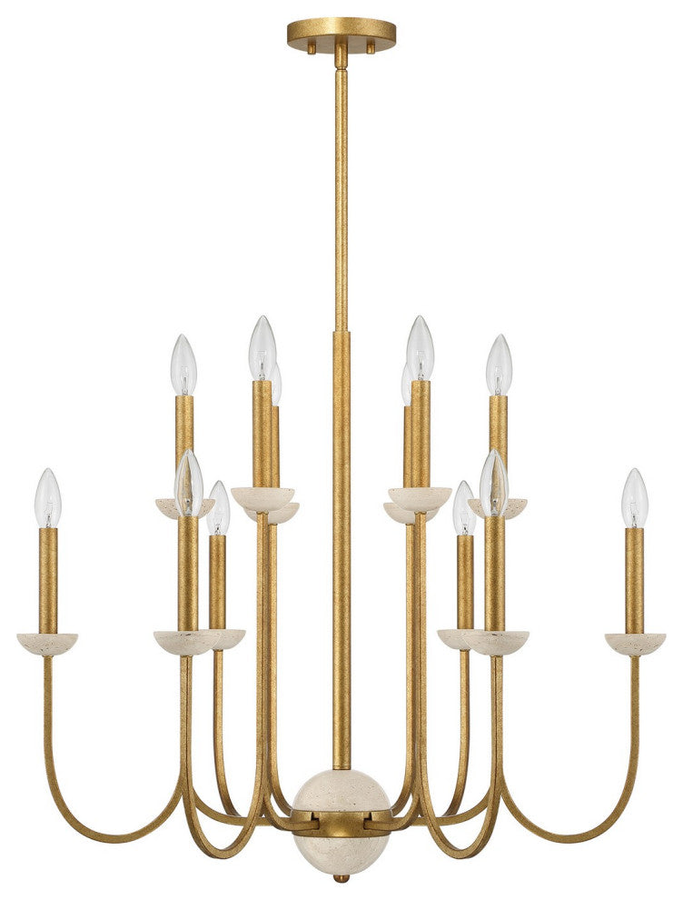 Oakhurst 12-Light Chandelier, Antique Gold