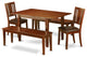5 Pc Kitchen Dinette Set -Small Dining Tables Plus 2 Dining Chairs And 2 Benches