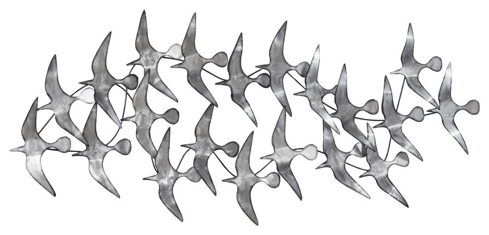 Hand Painted Etched Metal Wall Sculpture, Multi Color, Flock