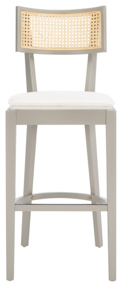 Safavieh Galway Cane Bar Stool, Grey/Natural