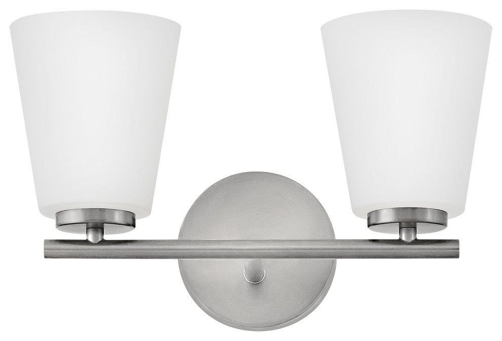 Lark Bri Small Two Light Vanity, Brushed Nickel