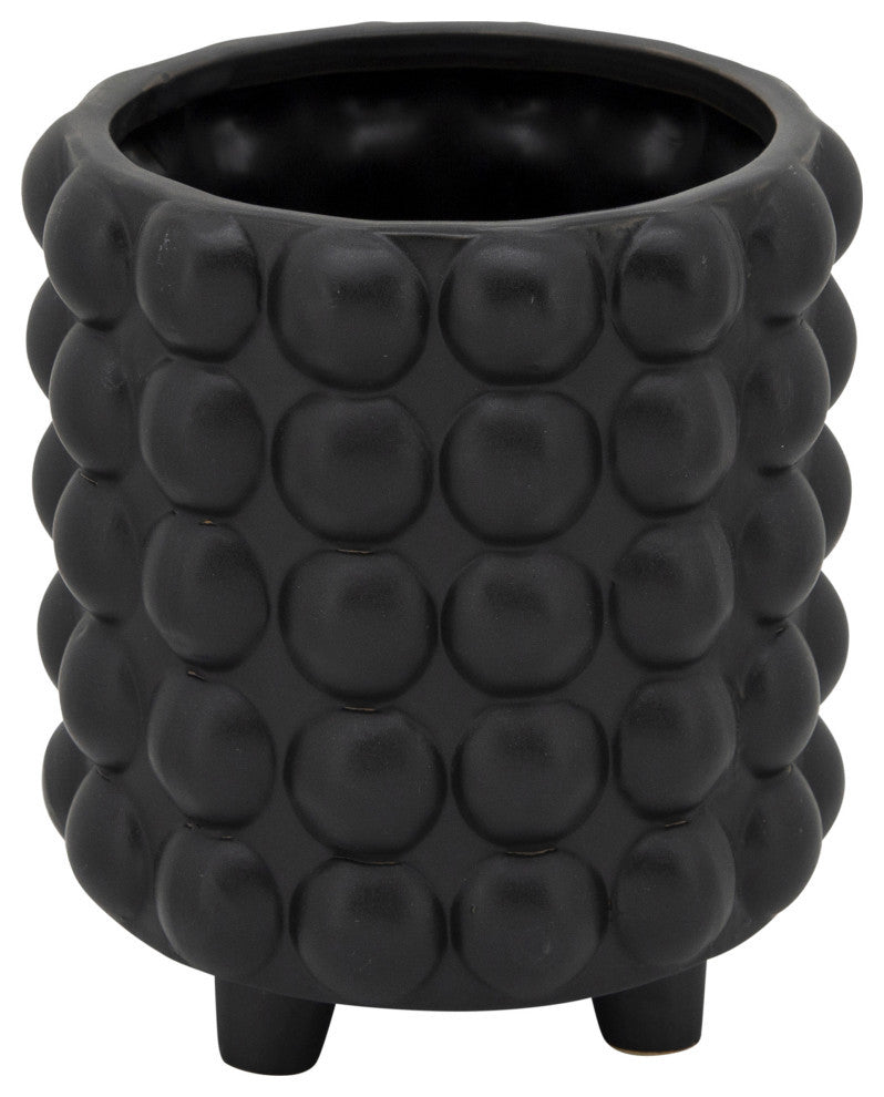 2-Piece Set Bubble Planters, Matte Black