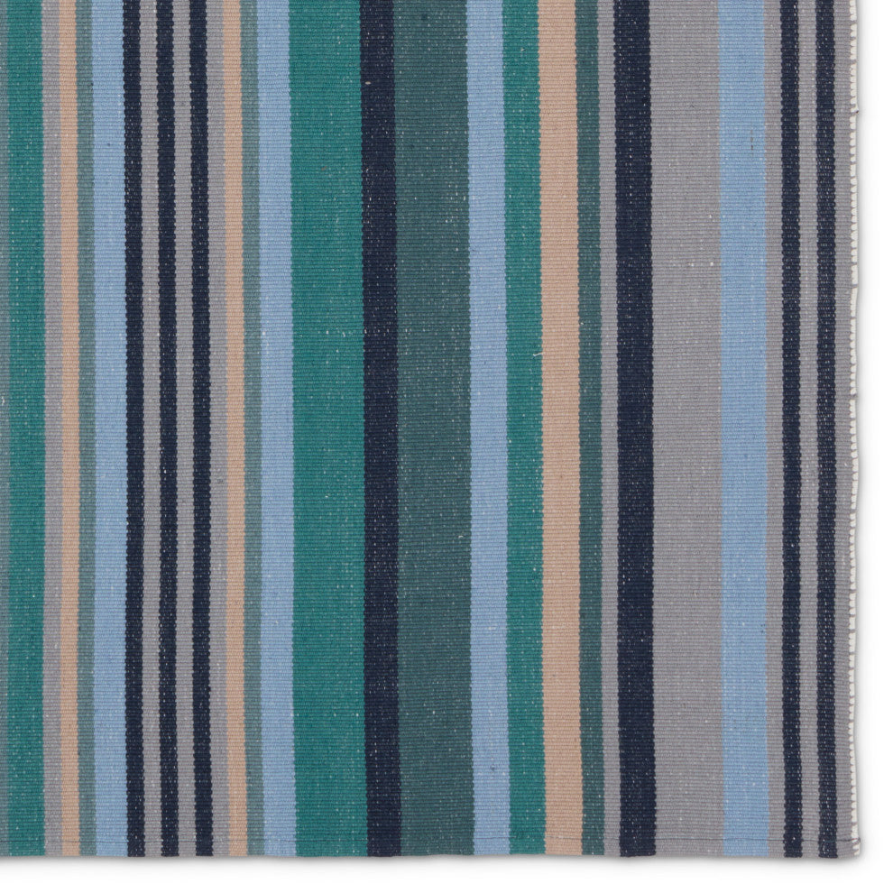 Vibe by Jaipur Living Sergio Handmade Striped Teal/Blue Area Rug 2'X3'