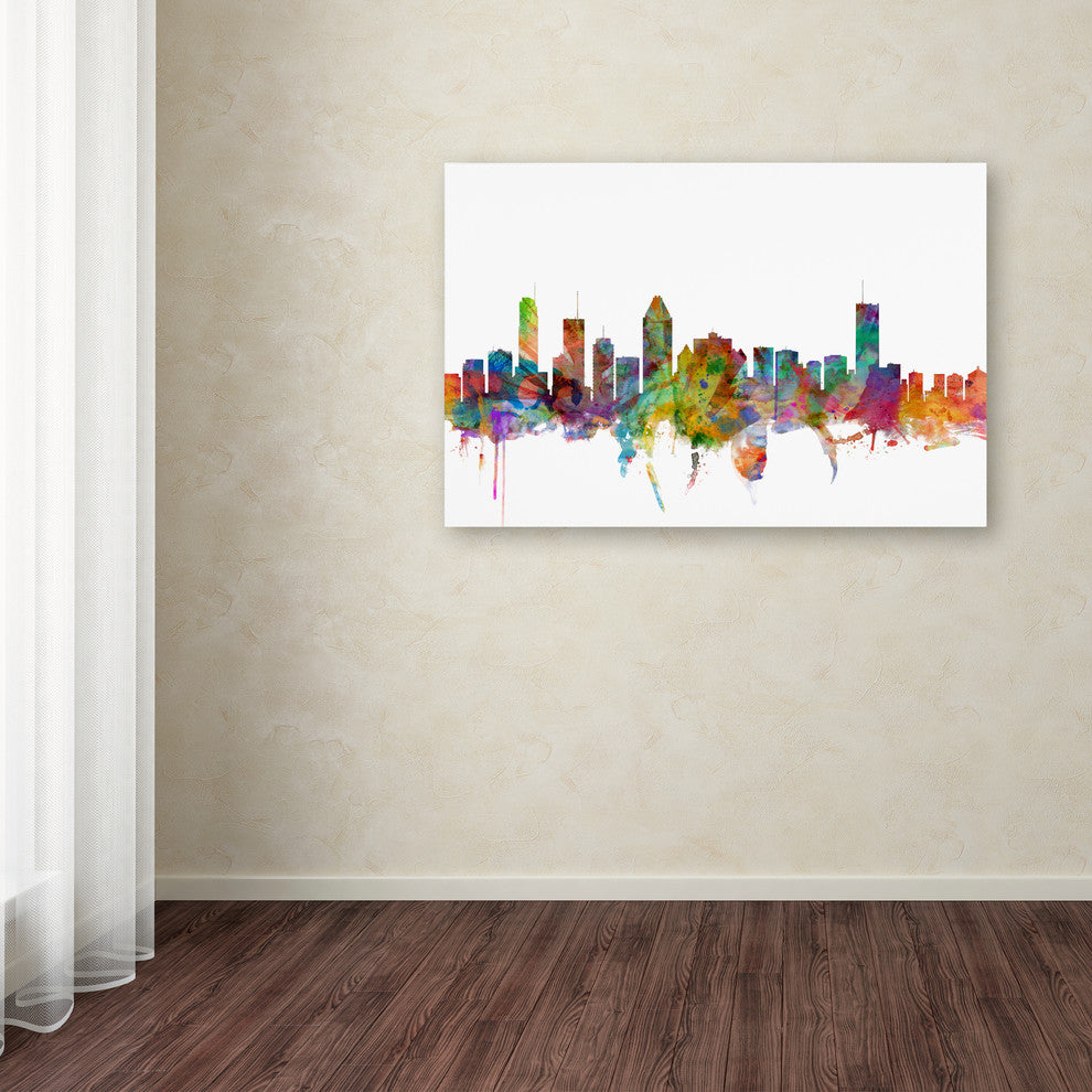 'Montreal, Canada Skyline' Canvas Art by Michael Tompsett