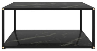 vidaXL Coffee Table End Table Living Room Sofa Table Black Tempered Glass