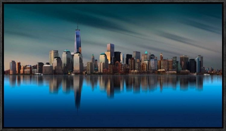 "New York World Trade Center 1" Framed Canvas Giclee by Yi Liang, 23x13"