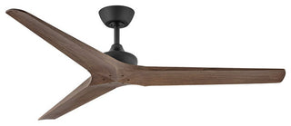 Hinkley Chisel Ceiling Fan, Matte Black W/ Walnut Blades, 60"