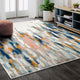 Abani Porto PRT140A Contemporary Orange and Blue Abstract Area Rug
