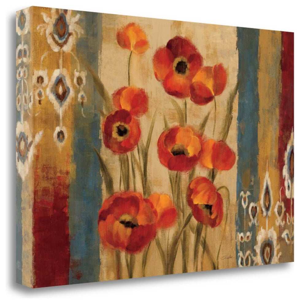 "Ikat Floral Tapestry" By Silvia Vassileva, Giclee Print on Gallery Wrap Canvas
